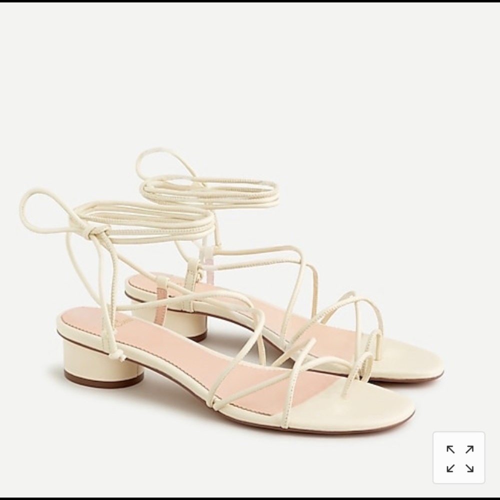 J. Crew Strappy Lace-up Sandals with Toe Ring